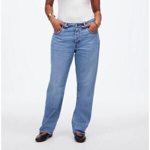 Madewell The Petite Curvy Dean Easy Straight Jean Womens Sz 28 Petite Blue Denim